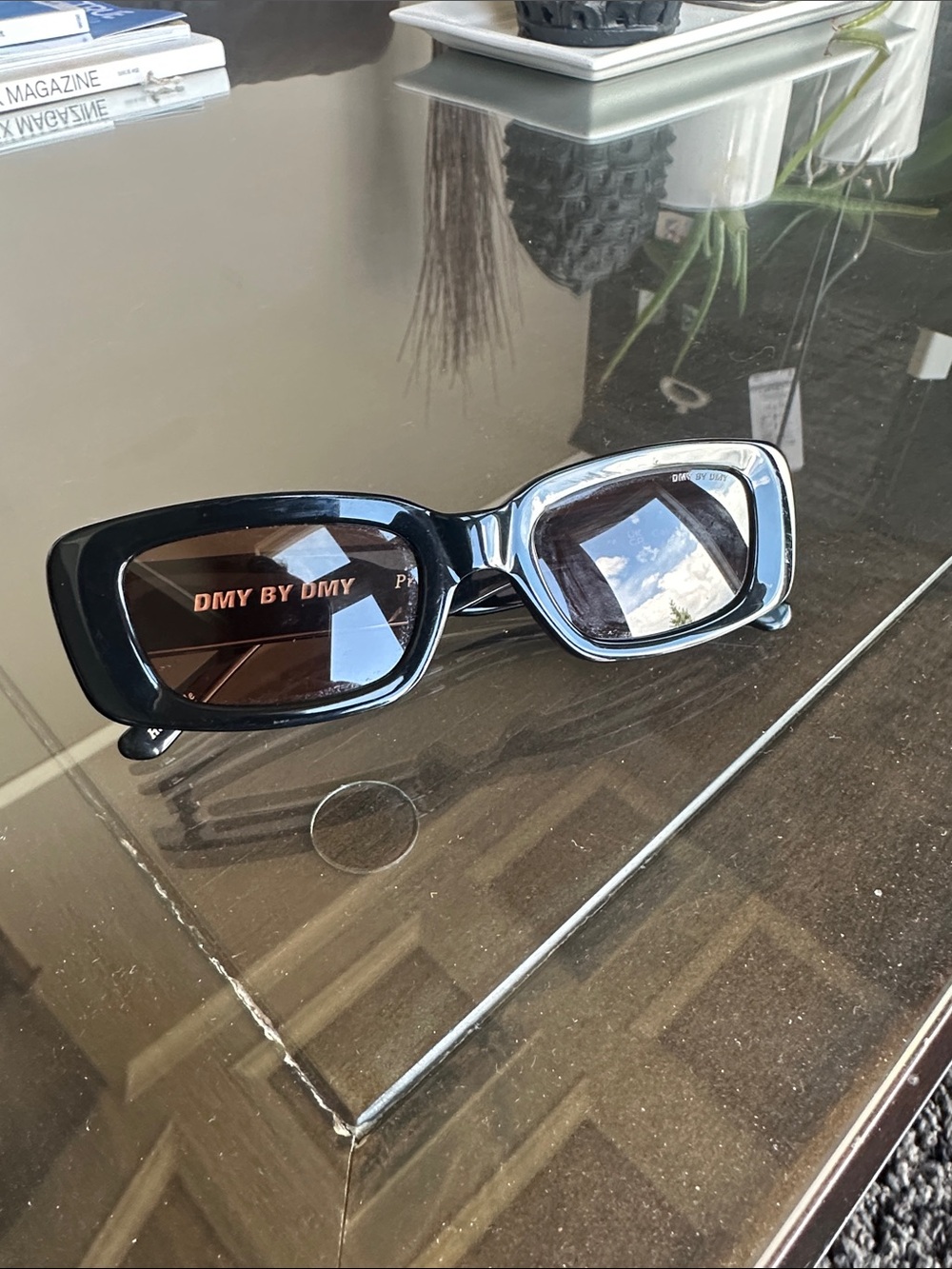 DMY By DMY Preston Black Rectangular Sunglasses
